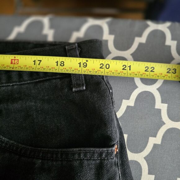 Levis 505 Jeans Mens 42x32 Black Regular Fit Straight Leg Denim Zip Fly 5-Pocket - Picture 10 of 14